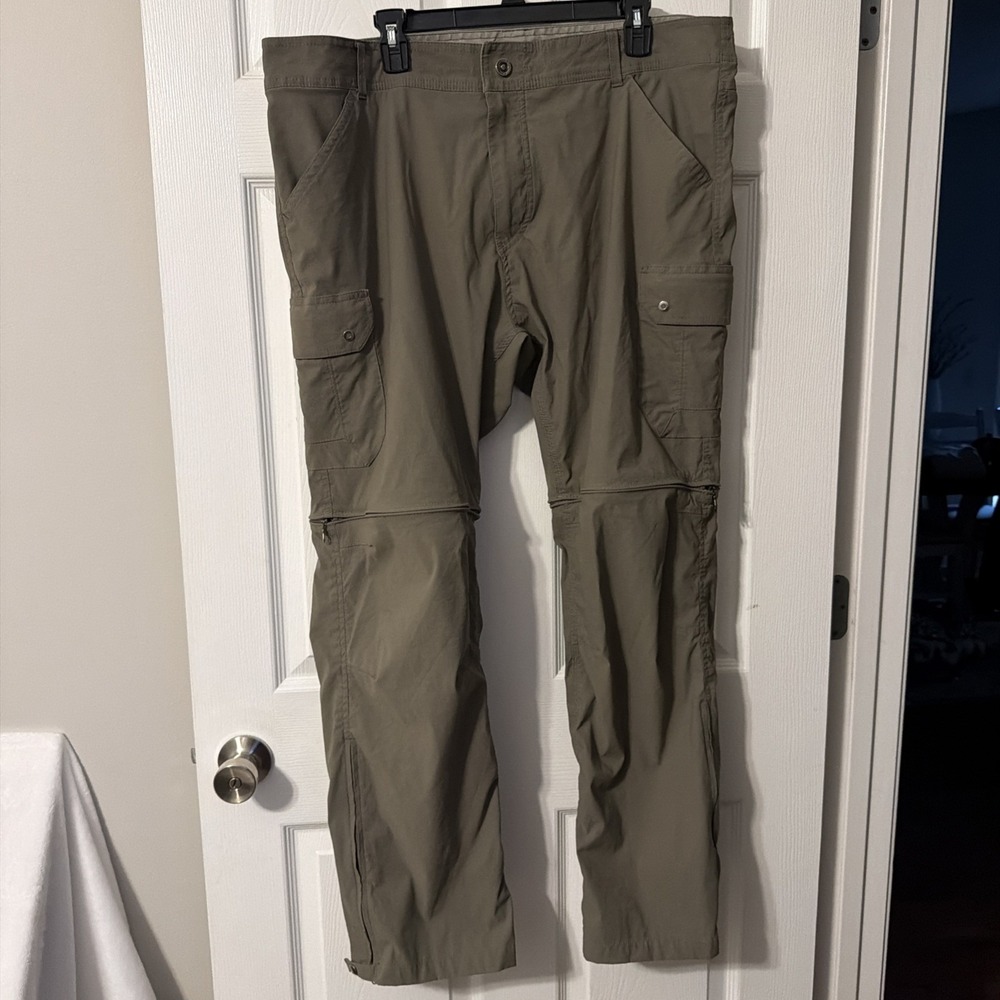 Kuhl Renegade Convertible Pants 42x32 Olive Green Stealth  Zip Off Cargo Hiking